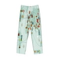 thumbnail image 4 of Balery Men'S World Travel Map Pants,Sleepwear Pants,Pajama Pants,Pj Bottoms Drawstring And Pockets-Large, 4 of 9