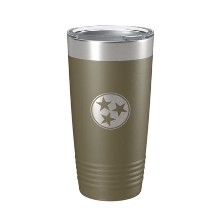 Tennessee Tristar Tumbler TN State Symbol Travel Mug Insulated Laser Engraved Coffee Cup 20 oz Olive Green