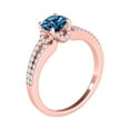 thumbnail image 3 of Aonejewelry 0.75 Ctw. Sassy Halo Blue Diamond Engagement Ring In 14K Rose Gold, 3 of 4