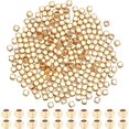 thumbnail image 2 of 300Pcs Real 18K Gold Plated Beads 2.5mm Brass Beads Square Smooth Spacer Beads Gold Metal Beads for Bracelet Necklace, 2 of 9