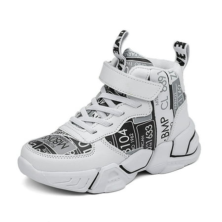 

Eashi Little/Big Kids High Top Athletic Basketball Sneakers Running Shoes Suitable for Boys White
