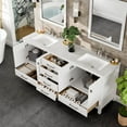 thumbnail image 6 of Eviva Aberdeen 78" Transitional White Bathroom Vanity with White Carrara Quartz Countertop, 6 of 7