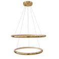 thumbnail image 1 of Lámpara Led Cityluz Colgante 2 Aros Dorado 65w 3 Tonos, 1 of 5
