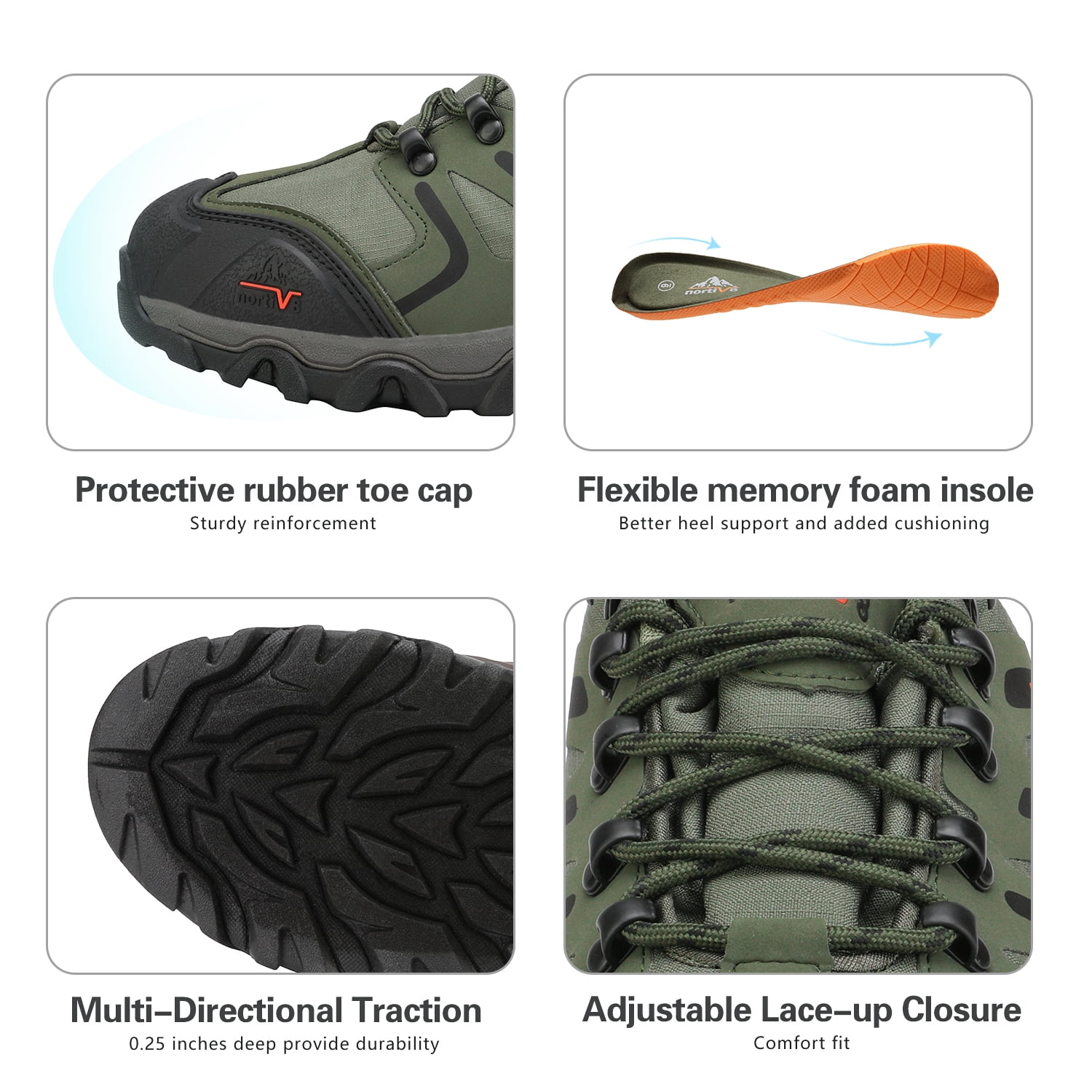 BURUDANI Men's Low Top Waterproof Outdoor Hiking Backpacking Work Boots Shoes