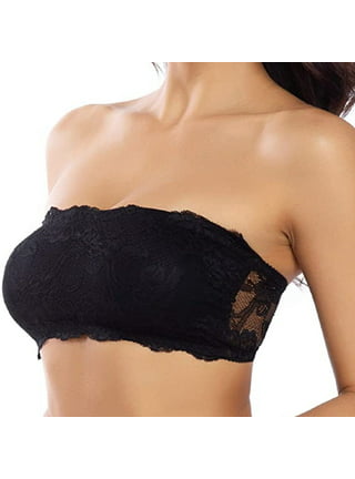  Boao 3 Pieces Womens Floral Lace Tube Top Bandeau Strapless  Bras Seamless Stretchy Chest Wrap