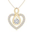thumbnail image 1 of Angara Natural Diamond Necklace - Diamond Heart Pendant with Infinity Loop in 14K Yellow Gold for Women, 1 of 8