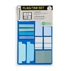 Foldmade Flag Tab Note Pad Set, 620 Count, Peel-N-Stick Holder, Neon Blue
