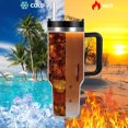 thumbnail image 2 of Vaso INNOTECHSC de 40 oz con Asa y Tapa con Pajita | Vaso Aislado, Botella de Agua Reutilizable de Acero Inoxidable, Taza de Viaje, Portavasos, Apto para el Hogar, la Oficina O el Automóvil, 2 of 6