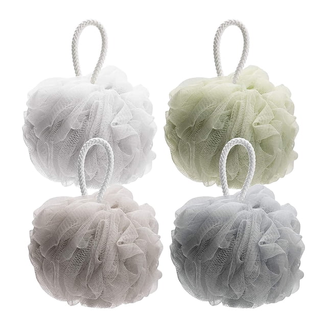 Esponja de baño Ducha Esponja Bola Gel de ducha Baño de damas para hombres - Paquete de 4 Adepaton Accesorios de Baño
