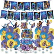 2023 Wish Asha Princess Birthday Party Decorations, Asha Princess Birthday Party Supplies, Asha Princess Themed Decoration Include Asha Princess Banner Cake Toppers Cupcake Toppers Balloons