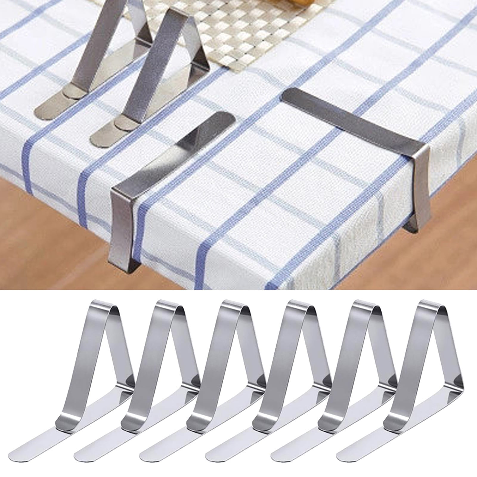 AQITTI 6 Pack Tablecloth Clips - Heavy Duty Picnic Table Clips, Stainless Steel Table Cloth Cover Clamps, Table Cloth Holders Ideal for Restaurant Picnics Marquees Weddings Graduation Party