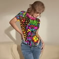 thumbnail image 3 of Fotbe Butterfly Garden Body de Mujer con Cuello Redondo y Mangas Cortas, Sin Mangas Ajustado, Suave, Cómodo y Básico-XX-Large, 3 of 7