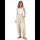 thumbnail image 2 of Pantalones Anchos y Holgados para Mujer, Estilo Palazzo Harén, Informales, con Cintura Elástica y Bolsillos, Color Albaricoque M, 2 of 7
