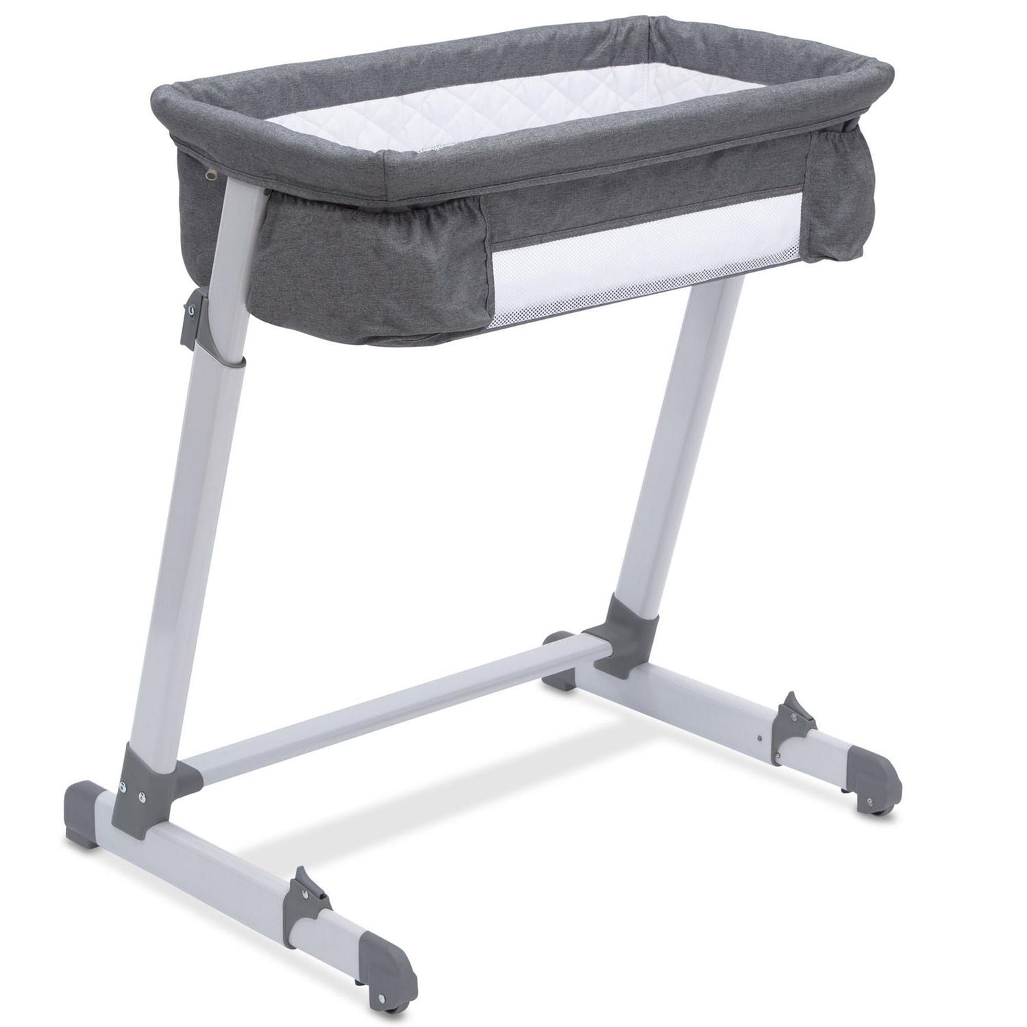 Delta Children By The Bed Deluxe Bassinet, Grey Tweed, 1 Bedside Bassinet