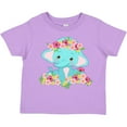 thumbnail image 3 of Inktastic Cute Baby Elephant with Flowers Boys or Girls Toddler T-Shirt, 3 of 5