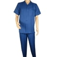 thumbnail image 2 of Men 2pc Walking Leisure Suit Short Sleeves By DREAMS 256-41 Sailor Blue, 2 of 9