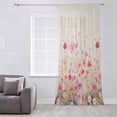 thumbnail image 3 of Pink Spring Floral Semi Sheer Curtains Drapes for Living Room, Bedroom, French Doors Window 72 Inches Long, Watercolor Summer Botanical Rod Pocket Chiffon Curtain Drapery Voile Draperies Panel, 3 of 6