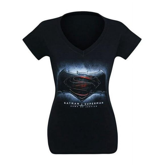 Batman V Superman l'Aube de la Justice tsbvssymvS Batman Vs Superman Symbole Femmes T-Shirt V-Cou - Équipé Petit