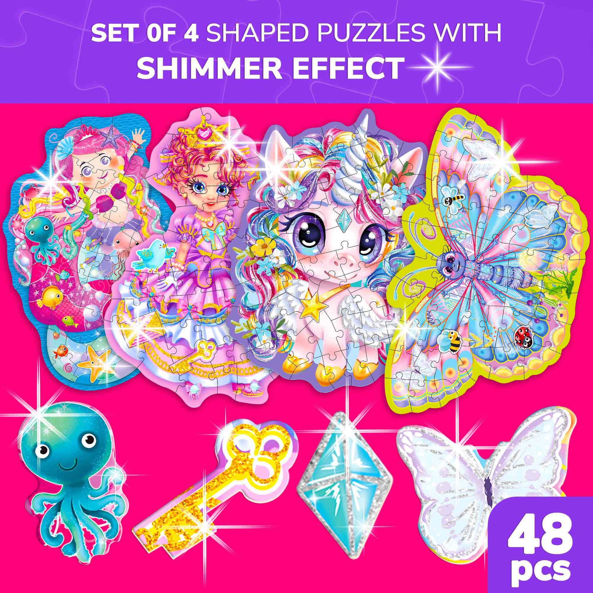Quokka Puzzles for Kids Ages 4-6 - Jigsaw Puzzles for Toddlers 3-5 - 48 Piece Shimmer Puzzles for Kids