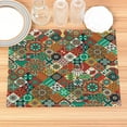 thumbnail image 3 of Famous ic Flowers Pattern Placemat Cotton Linen Fabric Table Mats Family Dinner Tableware Kitchen Table Mat, 3 of 7