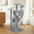thumbnail image 3 of MoNiBloom 54.5" Multi-Level Cat Tree Condo Cat Tower with Scratching Posts & Plush Perch, Light Gray, 3 of 11