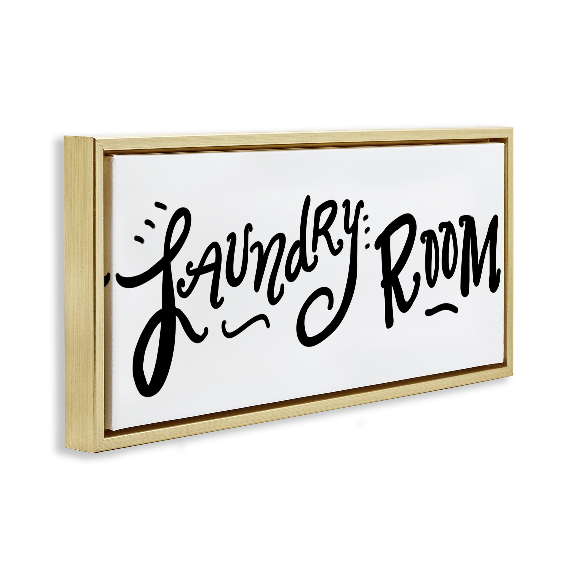 Stupell Industries Laundry Room Fun Typography Gold Framed Floater Canvas Wall Art, design by SD Graphics Studio