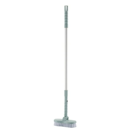 

Hanyhapt2 in 1 Stiff Floor Scrub Brush Adjustable Aluminum Handle Multisurface Stiff Brush for Wall Kitchen Bathroom (Blue)