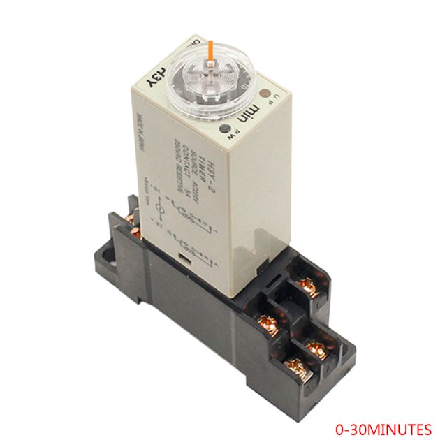 Temporizador de 220 V 30 s / 30 min Relé de retardo de tiempo preciso de gran capacidad 8 pines 5A Caja de plástico actual Speravity JJ24276-01B