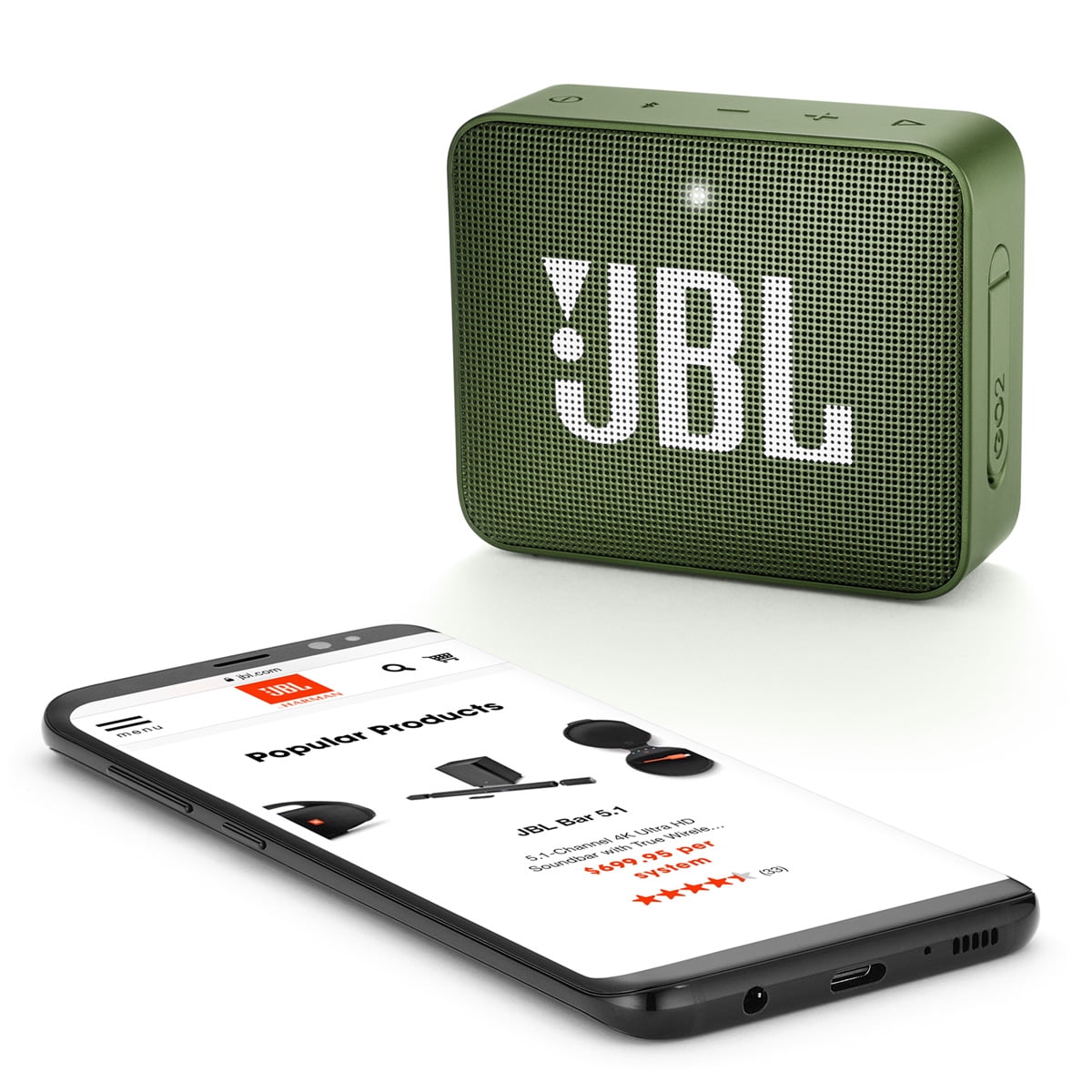 JBL GO 2 - Mini Enceinte Bluetooth portable - Étanche pour piscine & plage  IPX7 - Autonomie 5hrs - Qualité audio JBL - Menthe