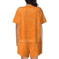 thumbnail image 3 of Bixox Women's Orange Glitter2 Printed Pajama Set 2 Piece Lounge Set Top and Shorts Soft Pajamas, Shorts with Pockets, 3 of 7