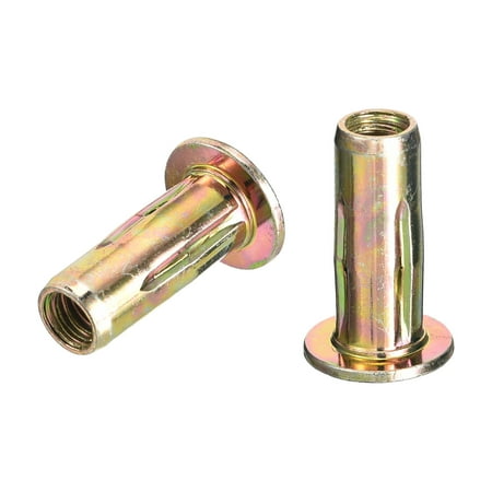 

1/4-20 Multi-Grip Rivet Nuts 25 Pack Pre-Bulbed Shank Insert Nut Gold Zinc