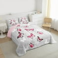 thumbnail image 3 of Feelyou Pink Dreamy Butterfly Bedding Comforter Set, Romantic Animal Print Twin Comforter Sets, Teen Kid Adult Reversible Bedding Set, Microfiber Bedroom Decor, 2 Pieces, 3 of 8