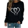 thumbnail image 3 of VKOYWKM Valentine Tops for Women Long Sleeve T-Shirts Love Heart Graphic Tees Crew Neck Loose Fit Holiday T-Shirts Valentines Day Gifts Tops, 3 of 4