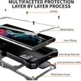 thumbnail image 4 of Compatible with Samsung S22Ultra Metal Case, Military-Grade Drop Protective Case Full-Body Dual Layer Rugged Heavy Duty Phone Cases Kickstand Shockproof Bumper CaseFor Samsung Galaxy22ultra case, 4 of 5