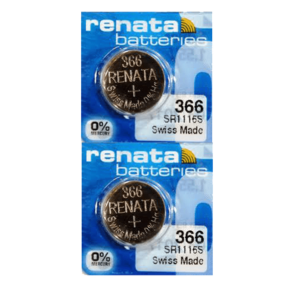 Renata 366 SR1116SW Batteries - 1.55V Silver Oxide 366 Watch Battery (2 Count)