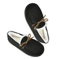 thumbnail image 5 of FRSASU Women's Moccasin Slippers Warm Lined Lace-Up Cozy Bow Indoor & Outdoor Loafers Shoes for Women Black, 5 of 7