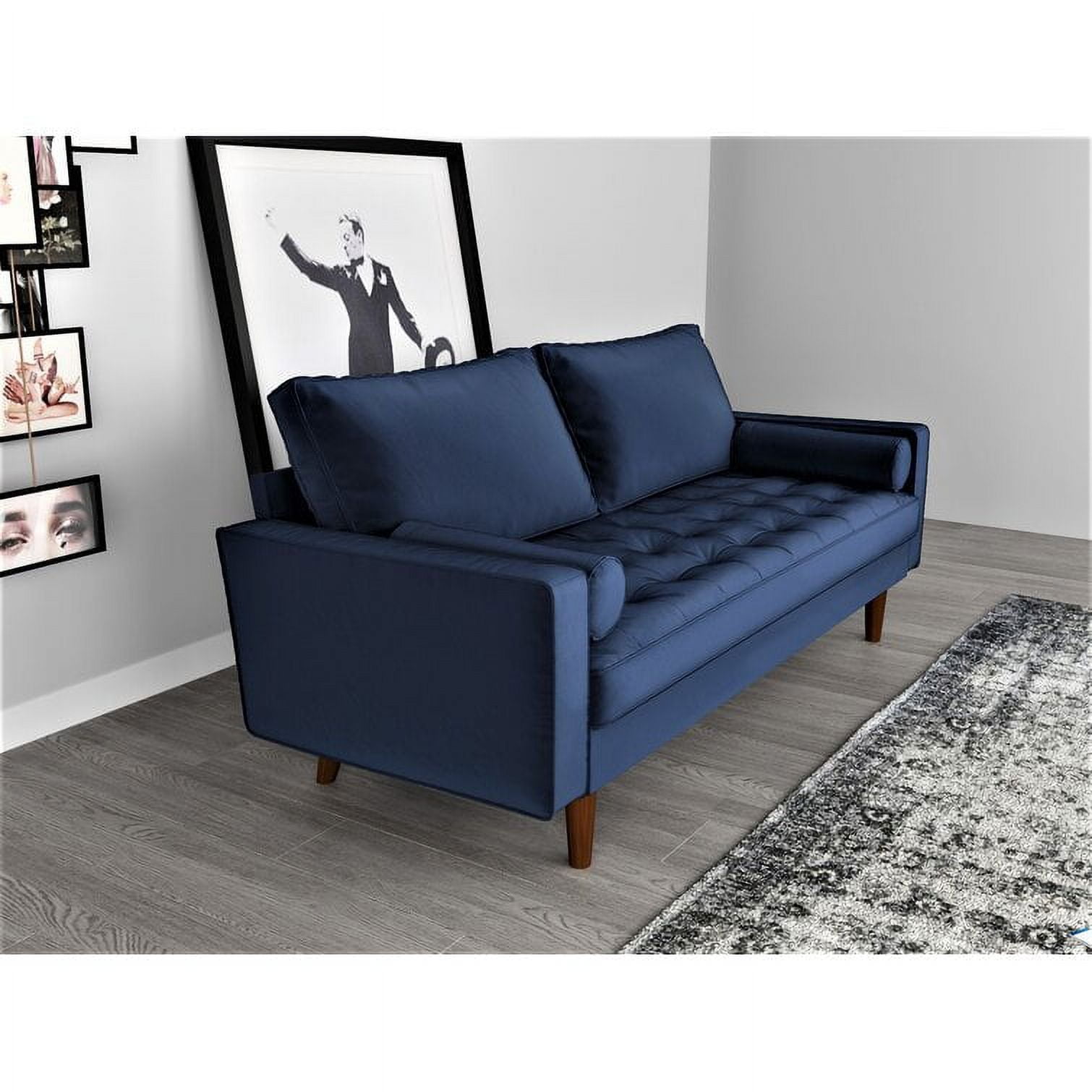 Free Shipping! Uspridefurniture 69.7'' Blue Velvet Mid Free Shipping! Uspridefurniture 69.7'' Blue Velvet Mid
