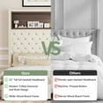 thumbnail image 6 of Harper & Bright Designs Queen Size Velvet Tufted Platform Bed Frame with USB Port and Night Light, Wing-back Platform Bed with Rivet Decoration Headboard and Shelf, Beige, 6 of 17