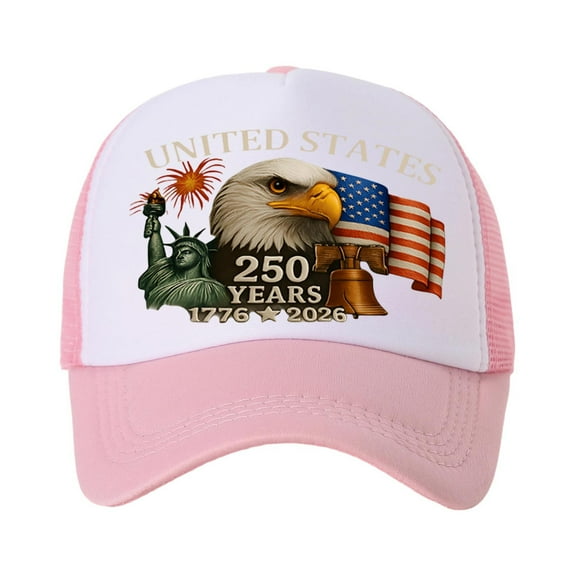 Freedom Hat,250th Anniversary Usa Hat,USA 250th Anniversary Commemorative Cap Patriotic Theme Baseball Cap Unisex Available,U.S.250 Years Commemorative Cap(Pink 24-22in)