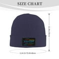 thumbnail image 3 of ZICANCN Greeting Patterns Knit Beanie Hat, Winter Cap Soft Warm Classic Hats for Men Women, Navy Blue, 3 of 8
