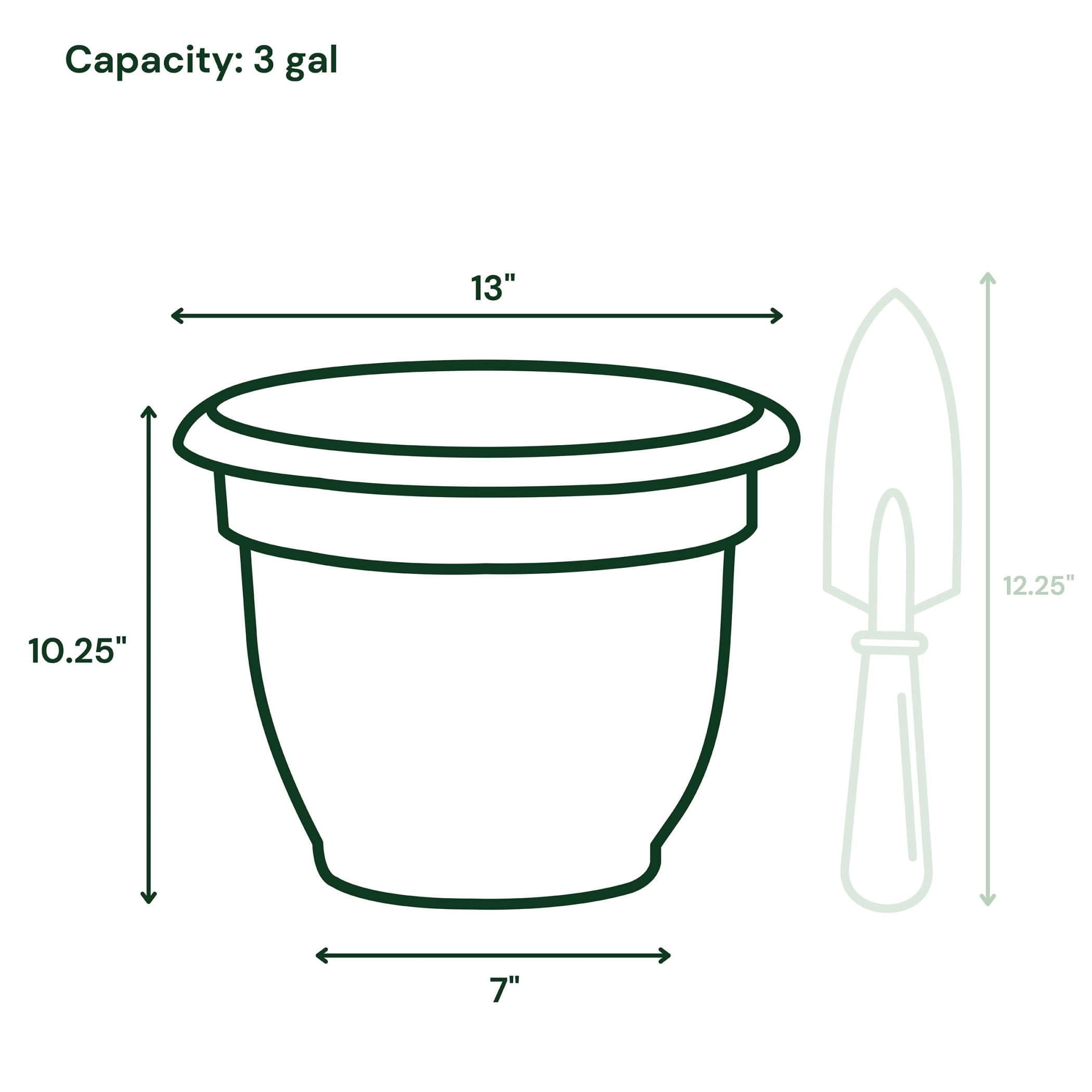 Bloem Ariana 12" Vanilla Bean Round Self-Watering Resin Planter Pot - Rolled Rim Indoor and Outdoor Gardening Planter