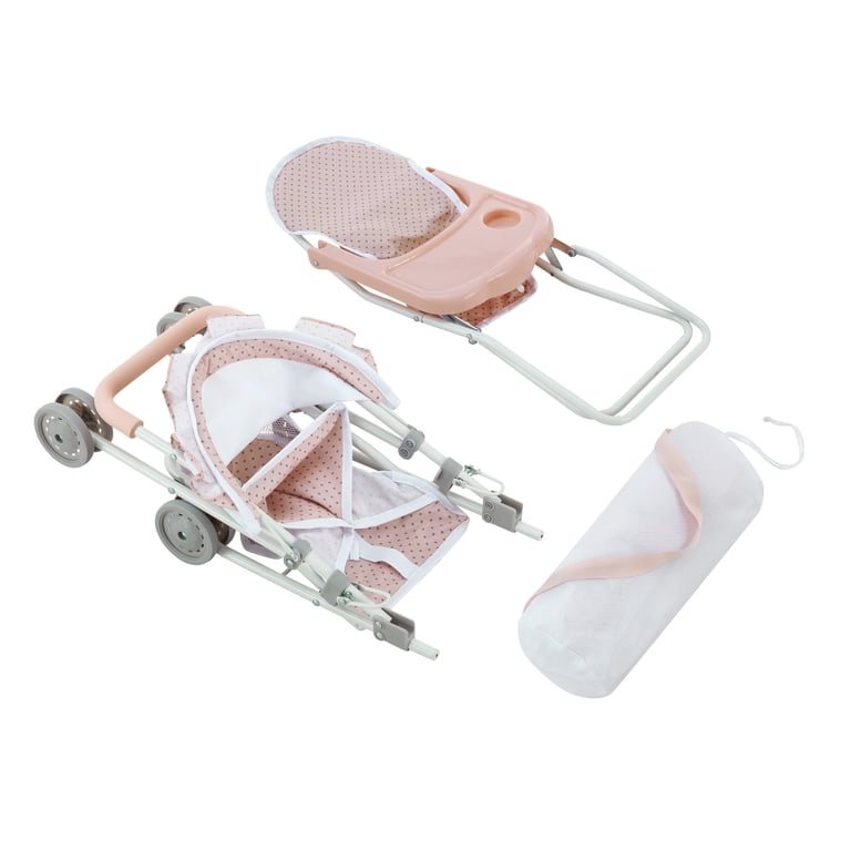 Olivia's Little World, Baby Doll Nursery Set, 3pc Pink & Gray