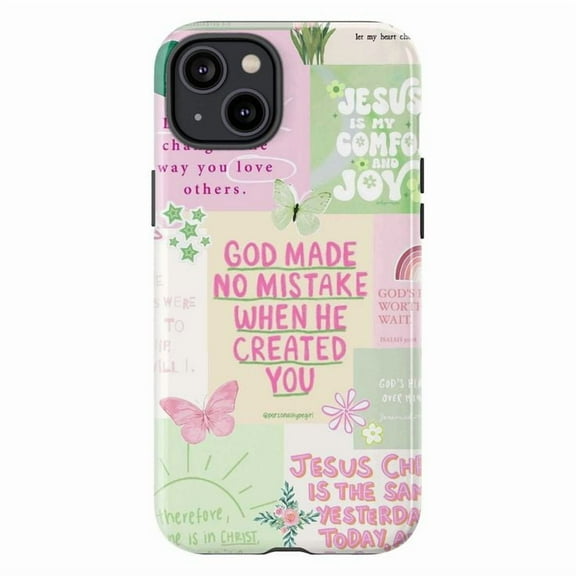 Christian Pastel Quote iPhone Case, Inspirational Bible Verses Phone Cover, Cute Faith-Based Design for iPhone 16 15 14 13 12 11 Pro Max Mini