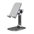 thumbnail image 1 of Adjustable Height & Angle Foldable Desktop Stand with Silicone Protection - Ergonomic Viewing for 7.9-inch Phones & Tablets, Rotatable, Non-Slip Base, Charging-Friendly, Compact Storage - Black, 1 of 7