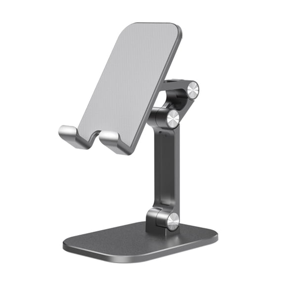 TFixol Adjustable Foldable Desktop Stand for iPhone and iPad - Compact, Ergonomic Design with Non-Slip Base, Black