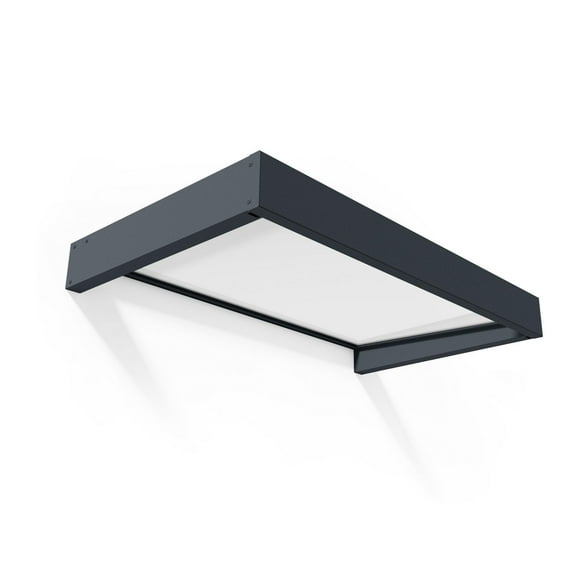 Canopia de Palram Sophia Ensemble d'auvent de porte de 3 pi x 5 pi - Structure grise et panneaux opale blanc