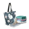 thumbnail image 3 of DIXRUYEE Tote Bag Women Weekender Travel Bag Shoulder Handbag Enchanted White Cats and Roses Printed, 3 of 10