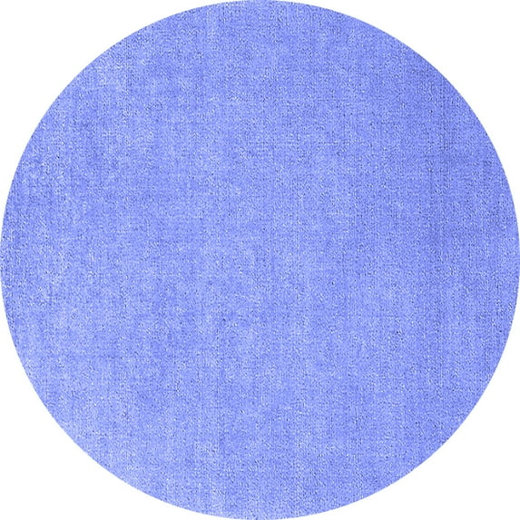Ahgly Company Machine Washable Indoor Round Oriental Blue Industrial Area Rugs, 7' Round