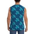 thumbnail image 4 of Haiem Men's Cute Turtle Print Tank Tops Summer Sleeveless Cut Off Workout T-Shirts Fitness Vest Athletic Undershirts-3X-Large, 4 of 8