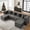 Chenille Dark Gray, variant on BEHOST 130" U-Shaped Modular Sectional Sofa, 6-Piece Cloud Couch with 2 Movable Ottomans, Extra Deep Seat Chenille Sleeper Sofa, Flexible Oversized Modern Sofa Set for Living Room, Chenille Black